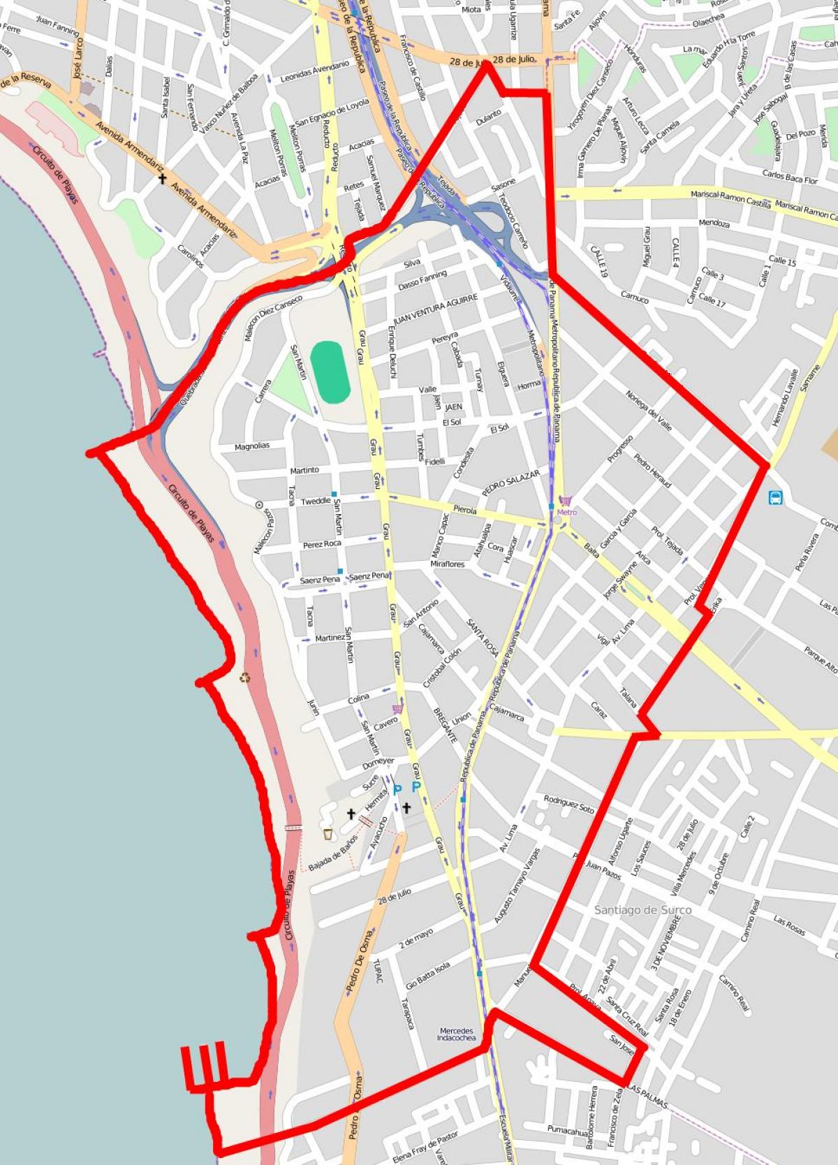 Karta barranco u Lima