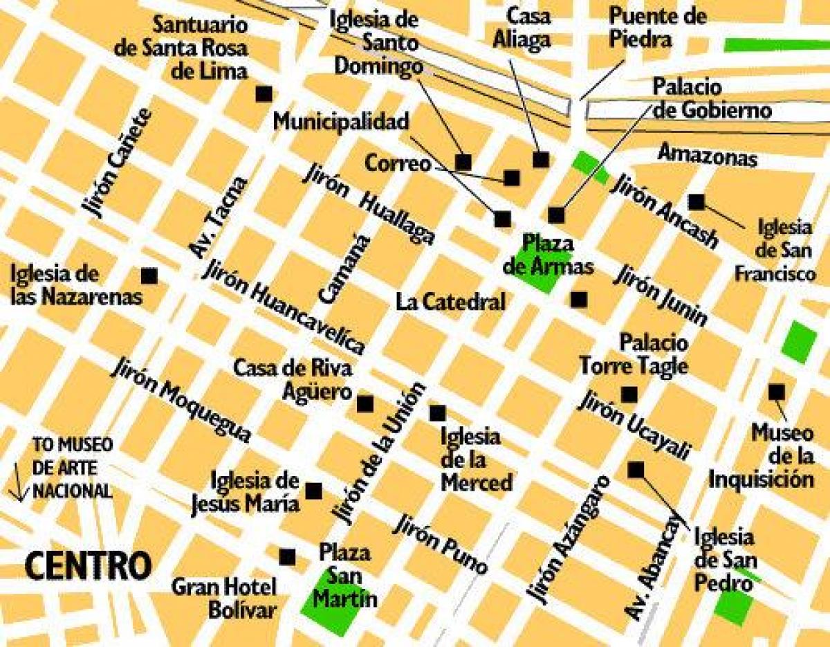 Karta grada Lima Peru
