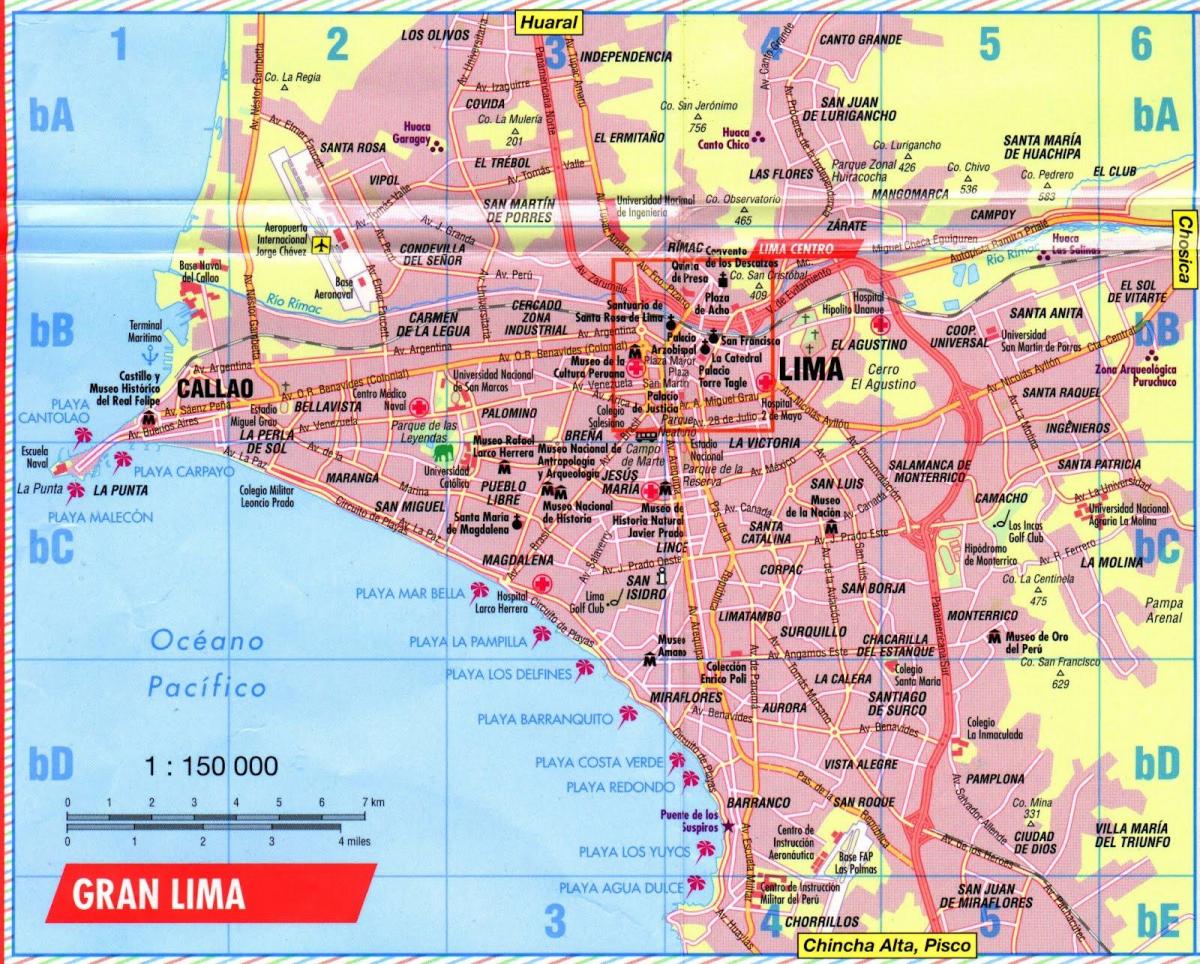 Karta atrakcija Lima